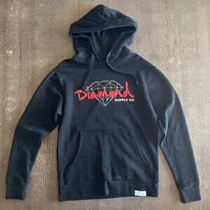New Diamond Supply Co. Mens Pullover Hoodie Script Logo over Diamond Small